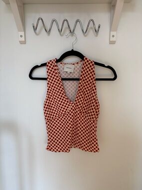 Reformation XS Bowie Red Polka Dot Top